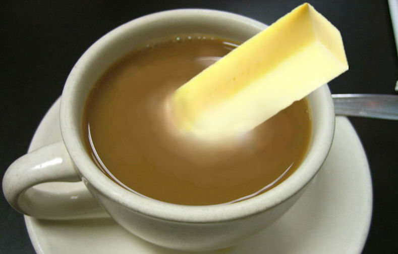 ketogenic diet and ketosis - bulletproof coffee - stick of butter - fat burner