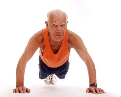 old dude doing push ups